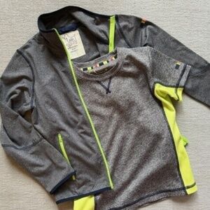 EUC Mini Boden Boys 4-5 athletic sport zip cardigan sweater + t-shirt
